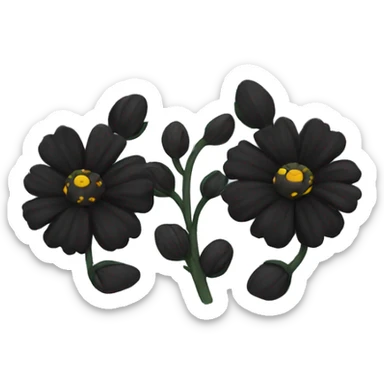 I black flowers  sticker