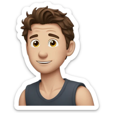 Tom Holland with belly sticker