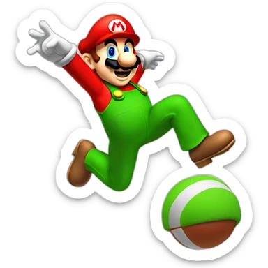 Mario Bros jumping to the goal sticker