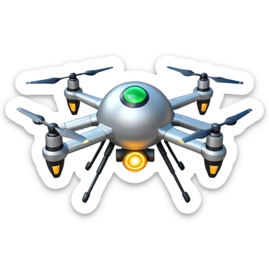 flying orb shaped futuristic targeting drone acquires target and paints with laser. sci-fi war. no propellers  sticker