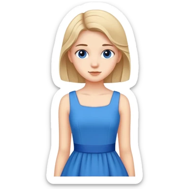 teen girl in a blue dress sticker