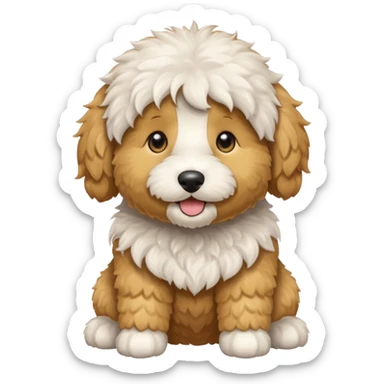 Can you make me an emoji of an all white mini golden-doodle  sticker