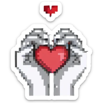 Korean finger heart, hand gesture making small heart shape sticker