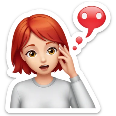 hearing gossip red hair sticker