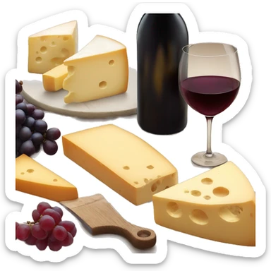 Cheese board and wine  sticker