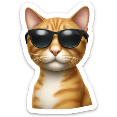 Cat with sunglasses sticker