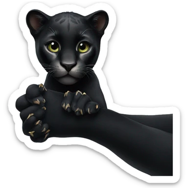 Black panther holding the number 0 in its paws sticker