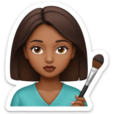 Una niña morena maquillandose sticker