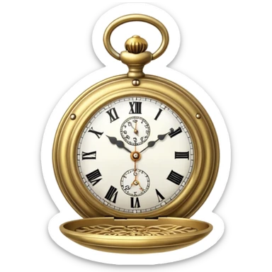 Old pocket watch with chain ￼ sticker