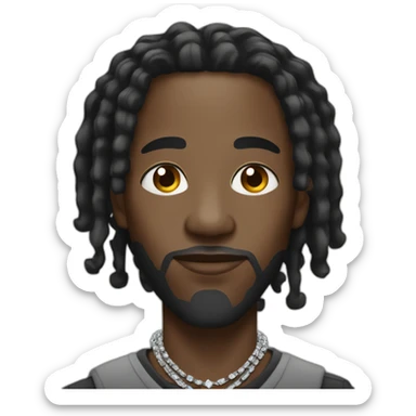 Black man with short dreadlocks and big diamond chains  sticker
