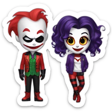 harley quin and joker sticker