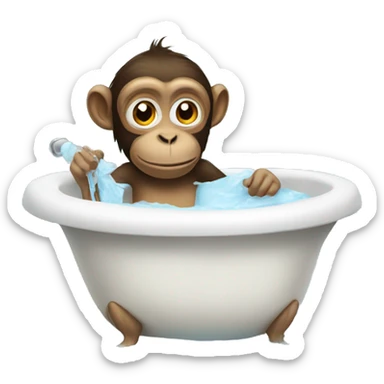 monkey in bathtub sticker
