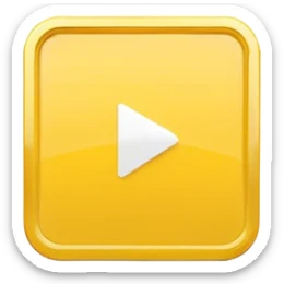 single yellow video play button on white square, minimal flat design, isolated, no text, no watermark --ar 1:1 --v 6
 sticker