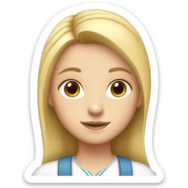 a young white girl, with school wear sticker