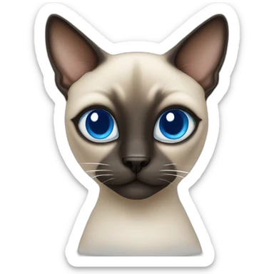 thai siamese cat with blue eyes sticker