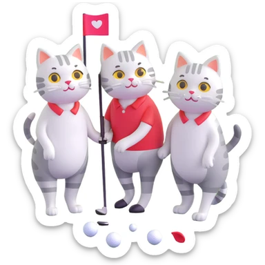 two cats in love playing golf in Scotland sticker
