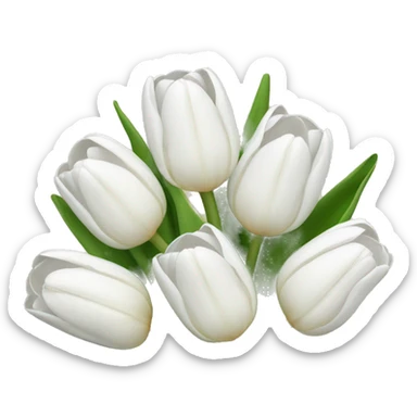 white tulip bouquet  sticker