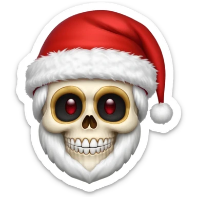 Skull with a santa hat sticker
