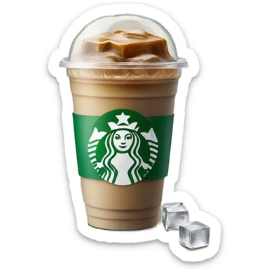 Starbuck ice coffee with ice cubes sticker