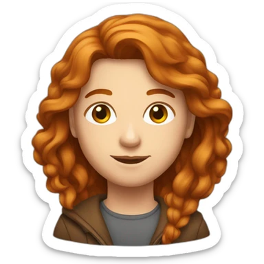 Personne rousse avec un grand brun sticker