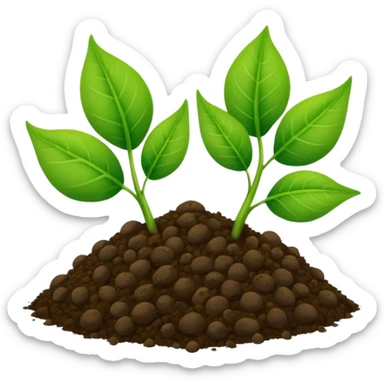 Two leaves plant with soil ball sticker