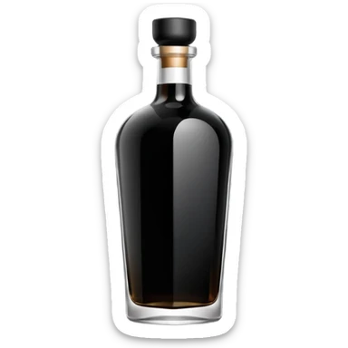 an elegant black alcohol bottle sticker