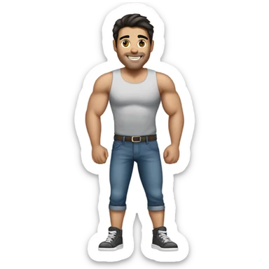 casual outdoor portrait of man slimmer and more muscular dark hair sticker