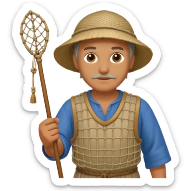 fisher with net in Medieval Villagers sticker