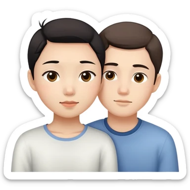 Asian girl and white boy being intimate sfw sticker