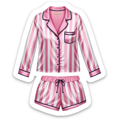 Striped pink and white silk Victoria’s Secret pajama set sticker