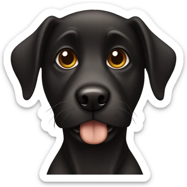 Black dog with brown eyes sticker