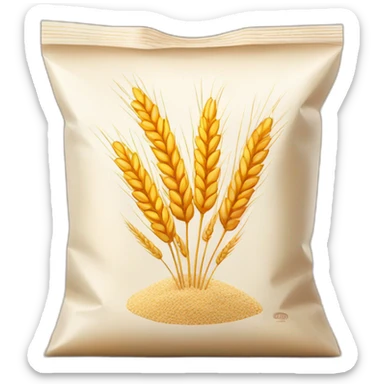 Flour bag with wheat on the front packaging  sticker