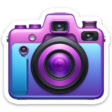 camera purple pink blue sticker