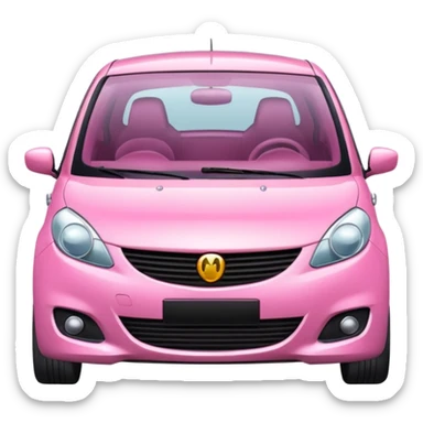 Create a pink hatchback car sticker