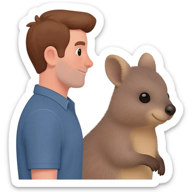 Man and quokka sticker