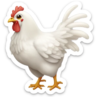 White chicken wing food sticker