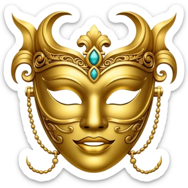 mask gold sticker