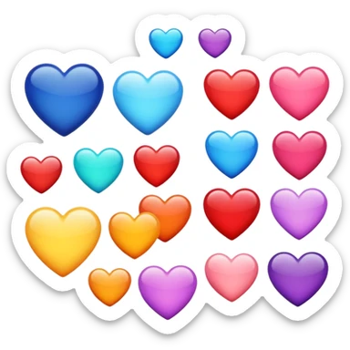 different colour hearts  sticker