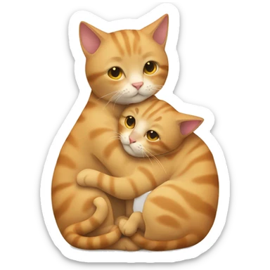 Two cats cuddling sticker