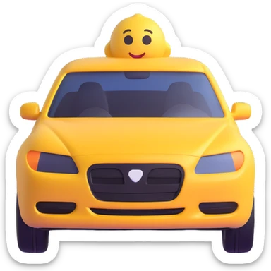 modern 3D emoji of a car covered with a transparent protective film sticker