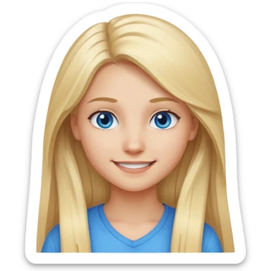Responsibility for one's decisions and determination in the image of a smiling girl with long blond hair and she has blue eyes sticker