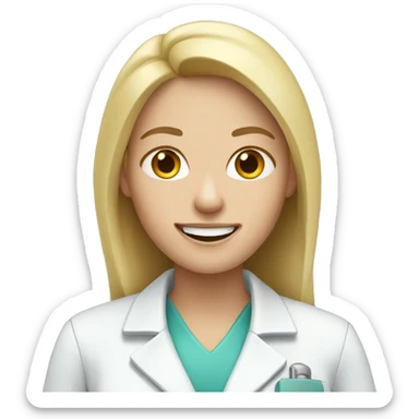 women dentist with long blond hair sticker