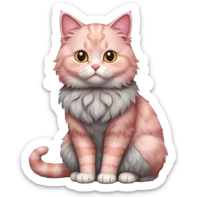 full body of Brishtish pink cat sticker