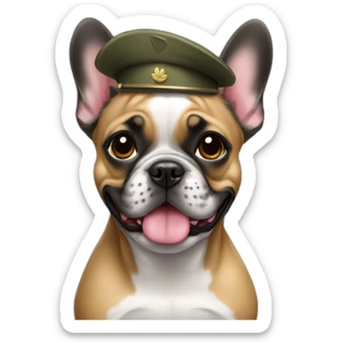 Frenchie dog military sticker