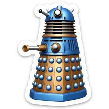 dalek silver, blue and bronze sticker