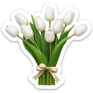 white tulip bouquet  sticker