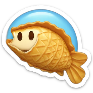 taiyaki with a puff in hes mouth sticker