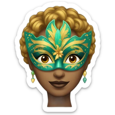 woman with carnival mask  sticker