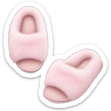 light pink fluffy slippers sticker