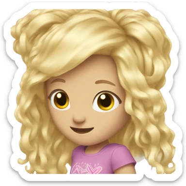 blonde girl hair flip sticker